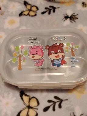 Child's NIP 4 Compartment Dinner Tray "Good Friends"